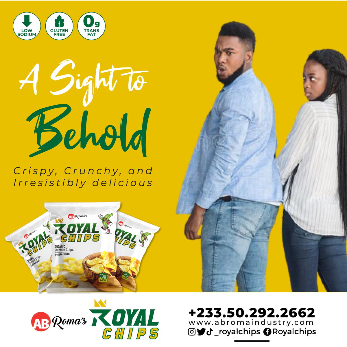 _royalchips's tweet image. Unwrap happiness with every opening - packaged with perfection.
#plantainchips #toogoodtobethisgood #ghanaplantain #ghanafoodie #ghanafoodnetwork #eathealthy #chips #crunchysnacky #foodporn #goodvibes #foodie #snackright #immunebooster