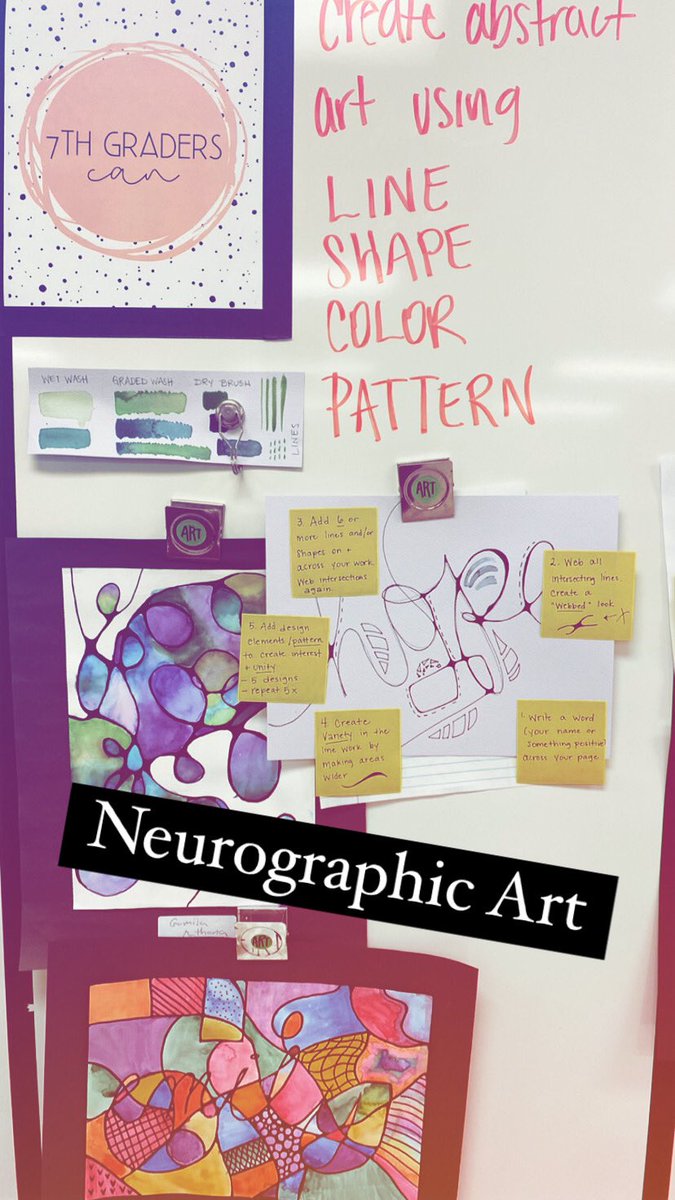 FJHSart's tweet photo. Working on neurographic designs in 7th grade and ink drawings in 8th grade! #cridgepride https://t.co/LsrreH44t2