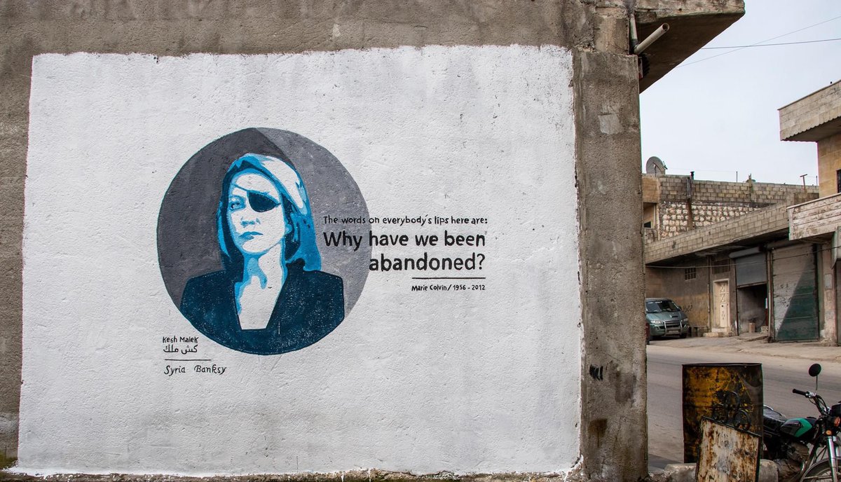 WafaMustafa9's tweet photo. In her last interview with @CNN, Journalist #MarieColvin (reporting from #homs, #syria) said: “The words on everybody’s lips are: Why have we been abandoned?”.

12 years later we learned that we’ve been abandoned bc the “intl community”, the UN &amp; the whole world are complicit.. https://t.co/OkIH1WGLl0