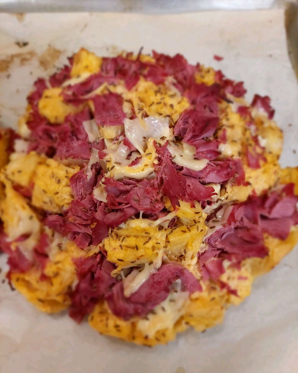 AdamsMarkets's tweet photo. Doreen and her #Deli team in #DeepRiverCT made some special creations for #StPatricksDay.  They have Corned Beef Reuben Stuffed Breads and Corned Beef and Swiss Pull Apart Breads!
#CornedBeefEverything https://t.co/57zBd3f7aC