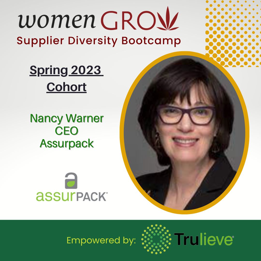 AssurPack's tweet photo. We are excited to announce that AssurPack CEO, Nancy Warner, will be a leader in the Women Grow Supplier Diversity Bootcamp, Empowered by Trulieve. Join or follow Women Grow today!
https://t.co/vVlyDhr1Hx https://t.co/PDb6oMTSrU
