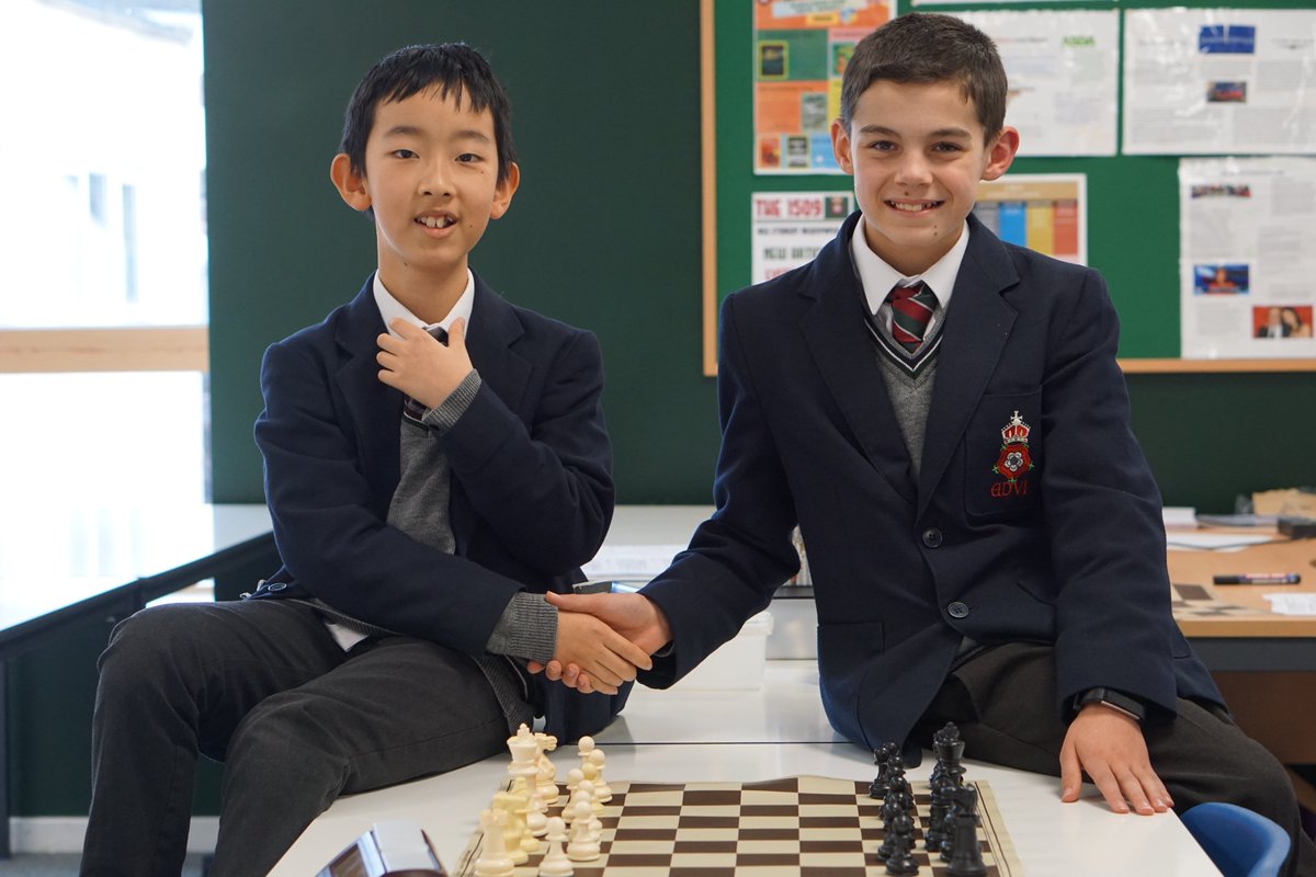 RGSGuildford's tweet photo. #RGSChess And this year's RGSChess competition reaches its conclusion with this lunch-time's match as James and Sebastian battle it out to become RGSChess Junior Champion 2023. https://t.co/Auh3YFySnV