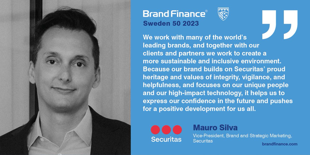 Congratulations to <a href="/Securitas_Group/">Securitas</a> for its impressive brand value growth this year, up 71% to US$31.7 billion!

Hear more from Mauro Silva, Vice-President, Brand and Strategic Marketing, about Securitas’ success: brandfinance.com/insights/secur…