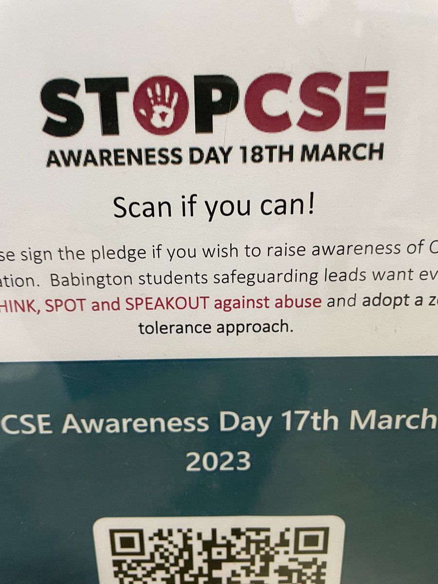 Babington_Safe's tweet photo. The Student Safeguarding Leads are raising awareness of #cse as part of the National Child Exploitation Awareness Day #safeguarding #cce #lwlat #thinktwicethinkabuse #proudtobebabington https://t.co/jAWoVuynfg