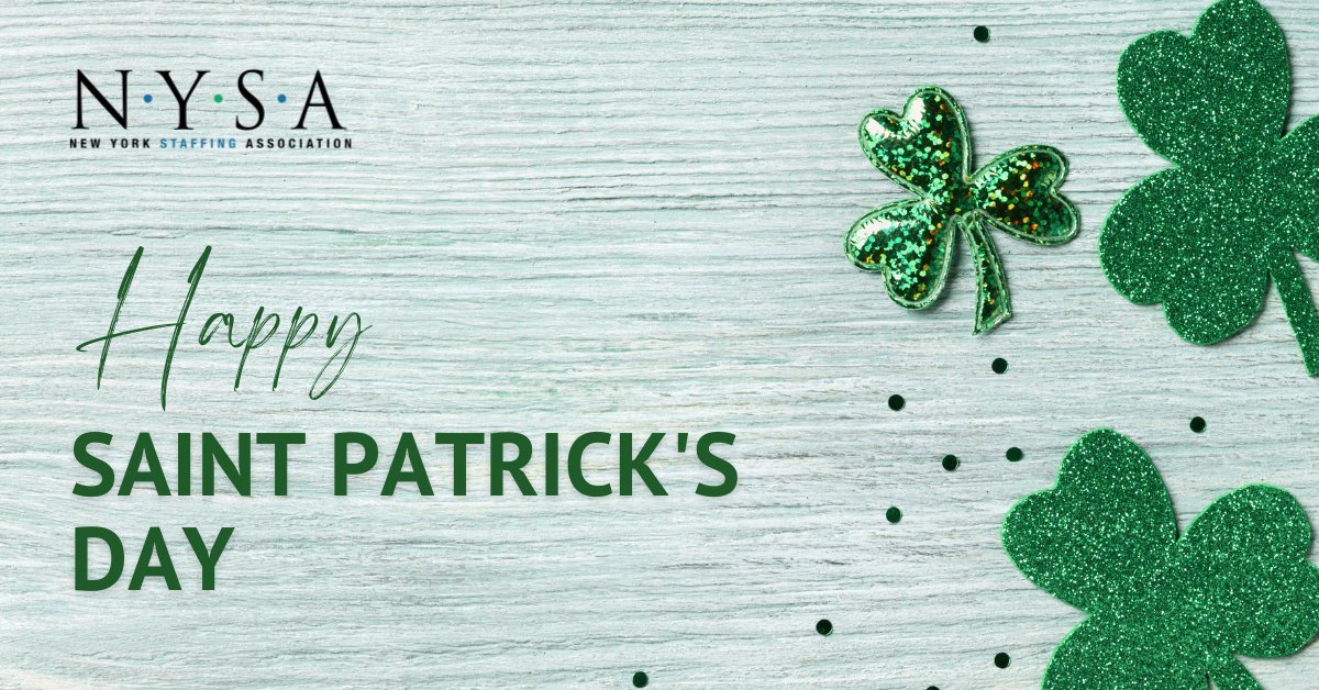 Wishing all our members and the entire staffing community a happy and lucky St. Patrick's Day! 🍀💚 May your day be filled with good fortune, new opportunities, and plenty of green! 

#NYSA #StPatricksDay #Celebrate #StaffingAssociation
