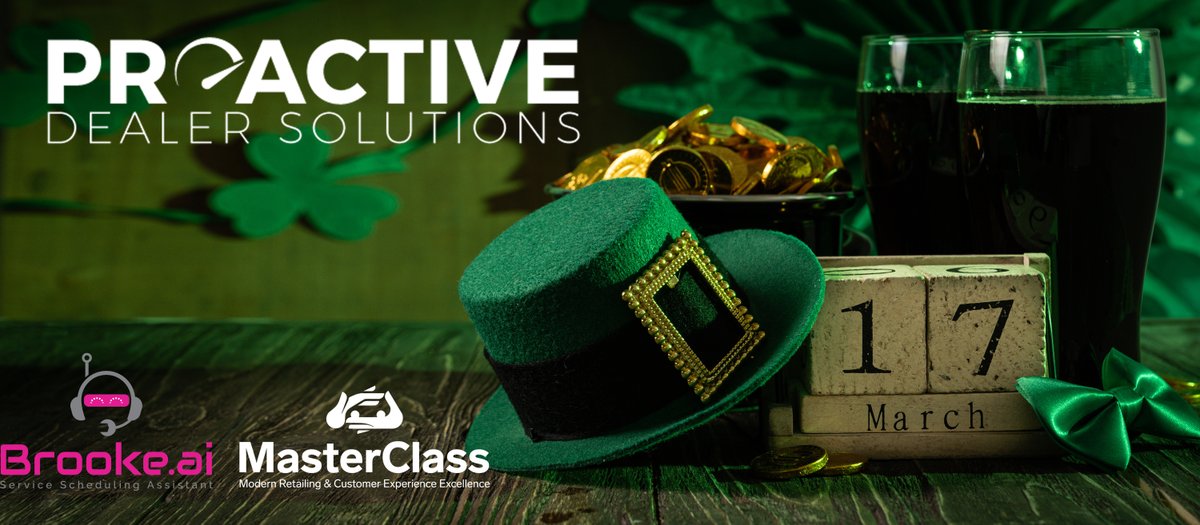 proactive_pds's tweet image. Happy St. Patrick&apos;s Day from all of us at Proactive Dealer Solutions!  May the Luck of the Irish be with your Sales and Service teams for the rest of 2023!

#StPatricksDay #Automotive #ProactiveDealerSolutions #CustomerExperience #BusinessDevelopment #WeAreModernRetailing   #Sell