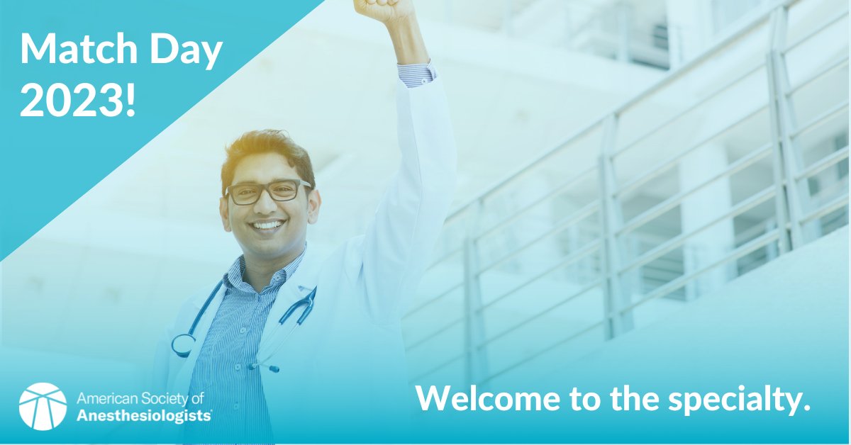 It’s #MatchDay! Congratulations to all of the medical students who matched into #anesthesiology!
  
#MedTwitter <a href="/FutureAnesRes/">FutureAnesRes</a>
