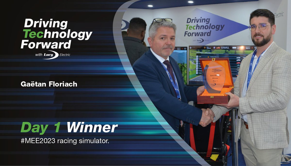 Lucyelectric's tweet image. 🏆 Congrats to Mohammad Haj Ahmad and Gaëtan Floriach 🎉
🏎️ They are Lucy Electric’s #DrivingTechnologyForward Race Simulator winners! 🏁
Discover our #engineering solutions and learn how we can help you steer your business to the head of the grid podium 
lucyelectric.com/contact-us/