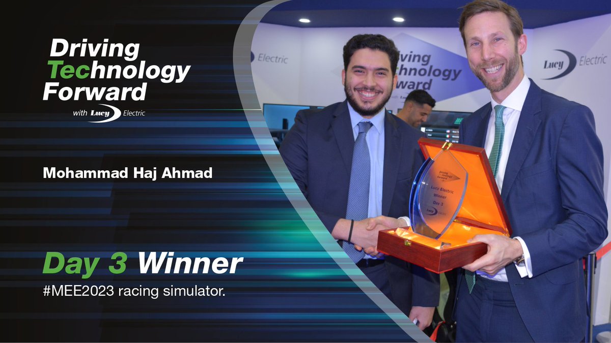 Lucyelectric's tweet image. 🏆 Congrats to Mohammad Haj Ahmad and Gaëtan Floriach 🎉
🏎️ They are Lucy Electric’s #DrivingTechnologyForward Race Simulator winners! 🏁
Discover our #engineering solutions and learn how we can help you steer your business to the head of the grid podium 
lucyelectric.com/contact-us/