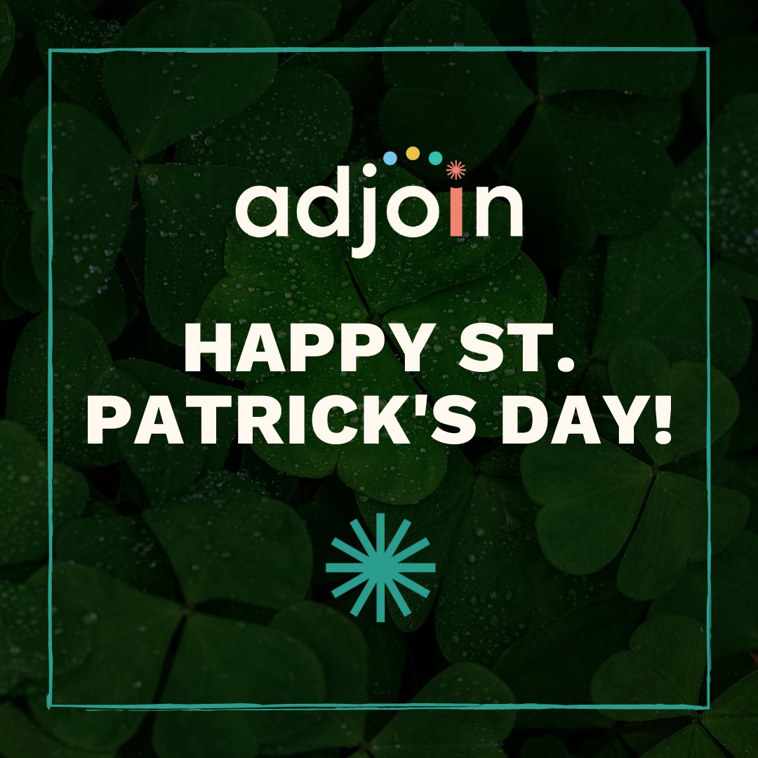 Adjoinorg's tweet photo. Happy St. Patrick's Day from all of us at Adjoin! 🍀 May your day be filled with good luck, joy, and lots of green!

#idd #inclusion #specialneeds #disability #disabilities #nonprofit #adjoin #veterans #nonprofits #volunteer #donate https://t.co/bjbdJPFi5E