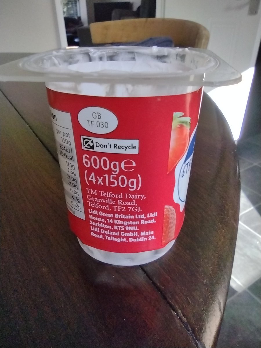 Hang on <a href="/LidlGB/">@LidlGB</a> , a yoghurt pot that you can't recycle? In this day and age?!