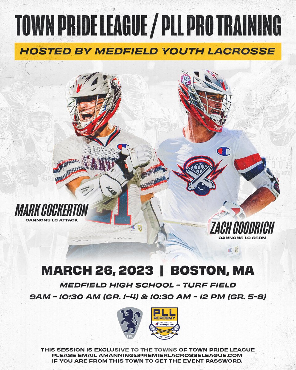 Town Pride League (@tpllax) on Twitter photo Grades 5-8 session is sold out! Still registering for grades 1-4. DM us for TPL code. Work with the best! <a href="/markcockerton41/">mark cockerton</a> <a href="/ZachGoodrich/">zach goodrich</a> Grades 5-8 session is sold out! Still registering for grades 1-4. DM us for TPL code. Work with the best! <a href="/markcockerton41/">mark cockerton</a> <a href="/ZachGoodrich/">zach goodrich</a>