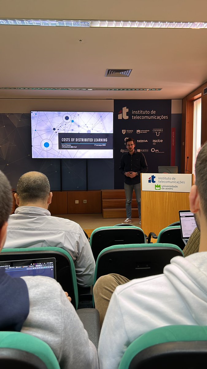 ATNoG_ITAv's tweet photo. Today Rafael Teixeira is sharing his current work on ML costs https://t.co/4BjRS6al7G