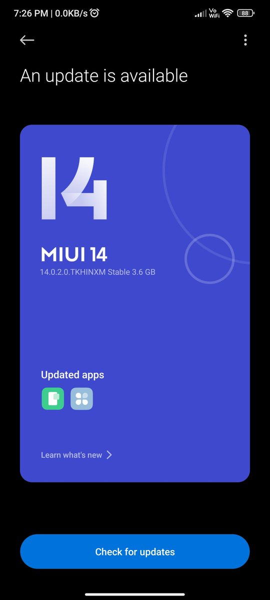 BojjaJayadev's tweet photo. What's this @MiIndiaSupport ???? 😡😡😡
I just got #miui14 update for my #Mi11X and suddenly it's gone when I tried to download

@XiaomiIndia @Xiaomi @miuirom @miuiIND https://t.co/duj2I7ypwK