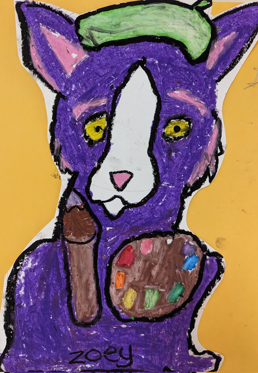 MrsVoigtArt's tweet photo. Third grade artists learned about George Rodrigue and his famous "blue dog" paintings. They created their own blue dog that told a story about them! #georgerodrigue #bluedog #FieldCARES #OneCommunityFI #engageD64 #ArtsEd #FabArtFri https://t.co/t1MHvcP7CB