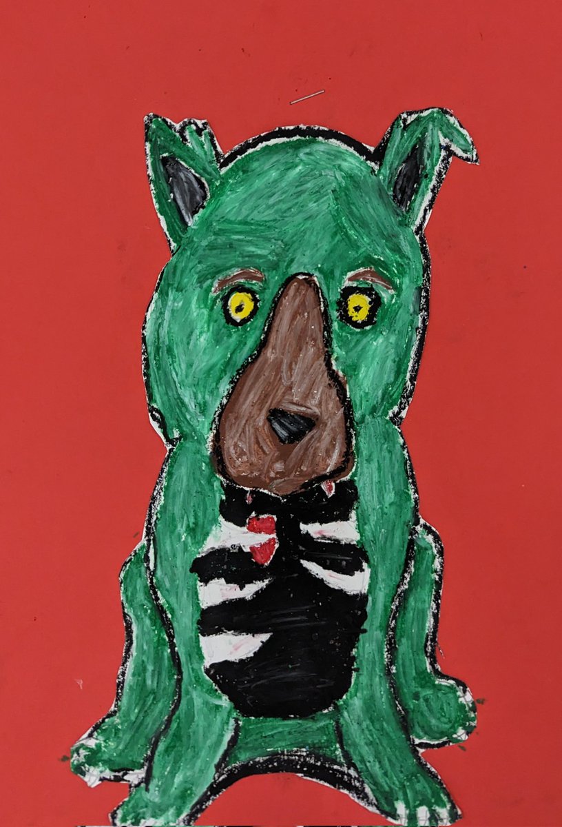 MrsVoigtArt's tweet photo. Third grade artists learned about George Rodrigue and his famous "blue dog" paintings. They created their own blue dog that told a story about them! #georgerodrigue #bluedog #FieldCARES #OneCommunityFI #engageD64 #ArtsEd #FabArtFri https://t.co/t1MHvcP7CB