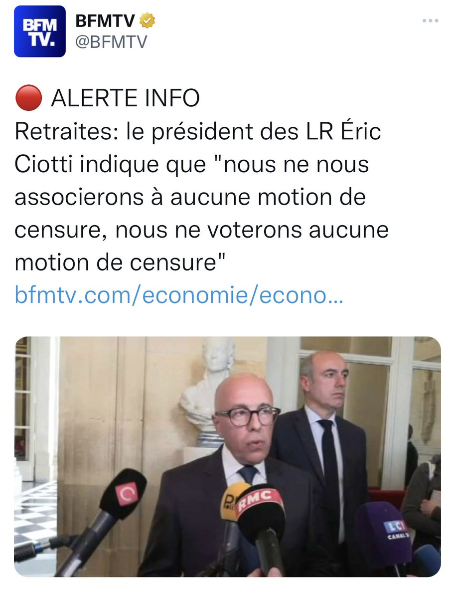 Carene1984's tweet photo. Le groupe centriste Liot vient de déposer sa motion de censure transpartisane contre le gouvernement
Nupes+ RN+ Liot : 257
3 députés non inscrits
Il manque 29 députés pour faire échec au gouvernement. Les députés LR ont le sort de E Borne entre leurs mains https://t.co/oFTomhqPHI https://t.co/I0cmucqvDs