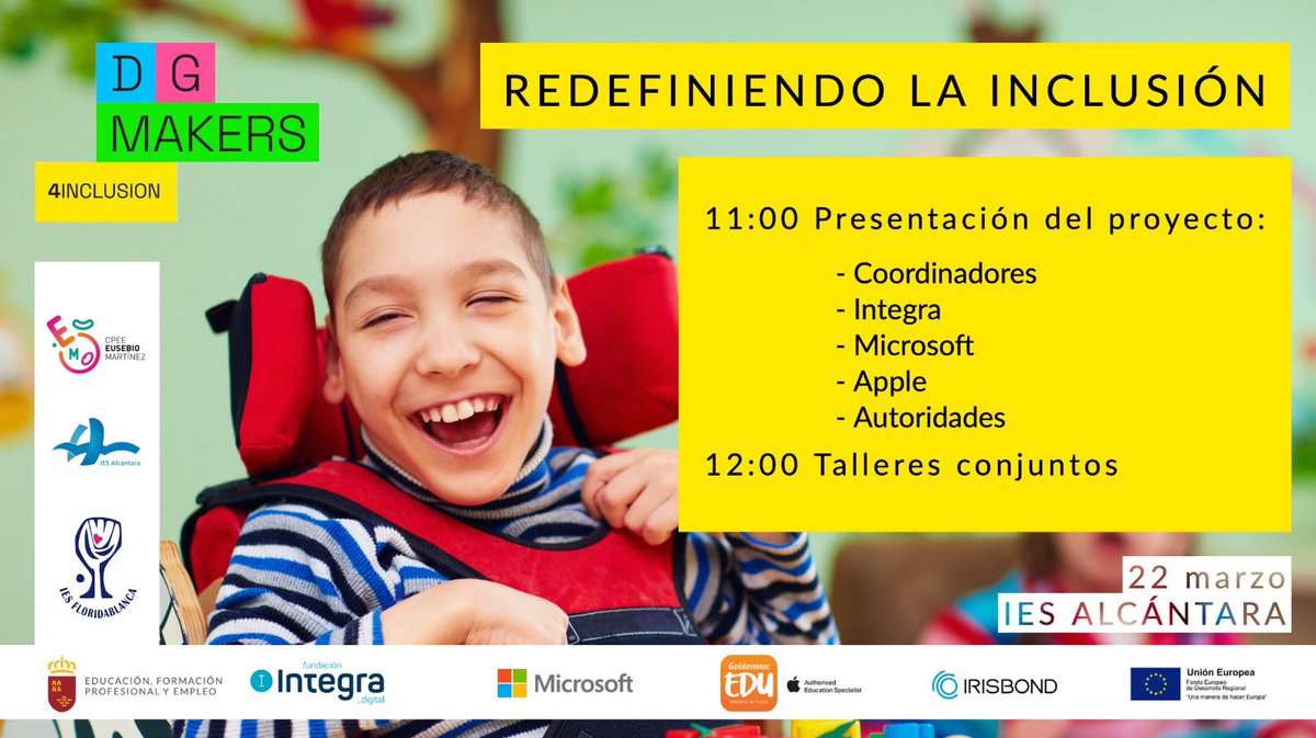 GRuizBueno's tweet photo. El próximo miércoles presentamos 4Inclusion. Estudiantes de educación especial, primaria y secundaria elaborando materiales útiles. https://t.co/TMwWRaVNZv @DgMakers @FIntegraDigital @MicrosoftEduEsp @GoldenmacEDU @Irisbond @Educarm https://t.co/FuA1ZofM4a