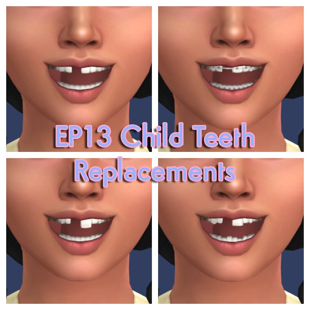 Default replacements for the Growing Together children’s teeth.
patreon.com/posts/44424587 (free)
Curseforge link to follow
#ts4 #thesims4 #ts4cc #ts4mm