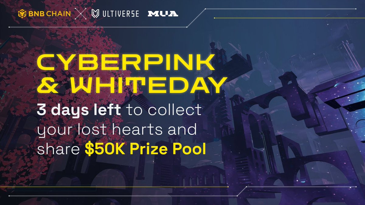 BNBCHAIN's tweet photo. 3 Days left to collect your lost hearts in #metaverse ❤️‍🔥

Don't miss it 👉 https://t.co/4MGbHvYswO https://t.co/U78sBY77Q4