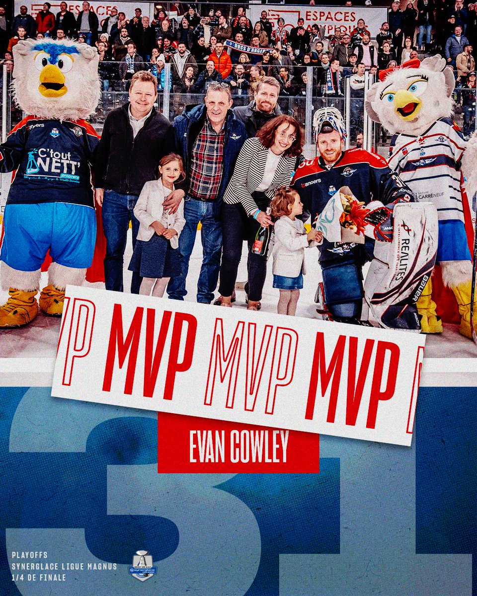 Avec 96,50% d'arrêts en 1/4 de Finale en 4 matchs face à Bordeaux, <a href="/ECtendy31/">Evan Cowley</a> est notre MVP de la série 🌟