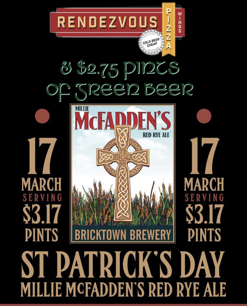 PizzaRendezvous's tweet photo. Eat, drink, and be Irish! Join us for our #StPatricksDay2023 celebration filled with tasty food and green beer 🍻 🍕 🍗 🥗 🍀

Get ready to shamrock and roll with us TODAY - ALL DAY! 🍀 🌈🍻 The fun starts at 11AM 🤩

#OKC #SeeOKC #OKCFoodies https://t.co/qR0L6Vr8B6