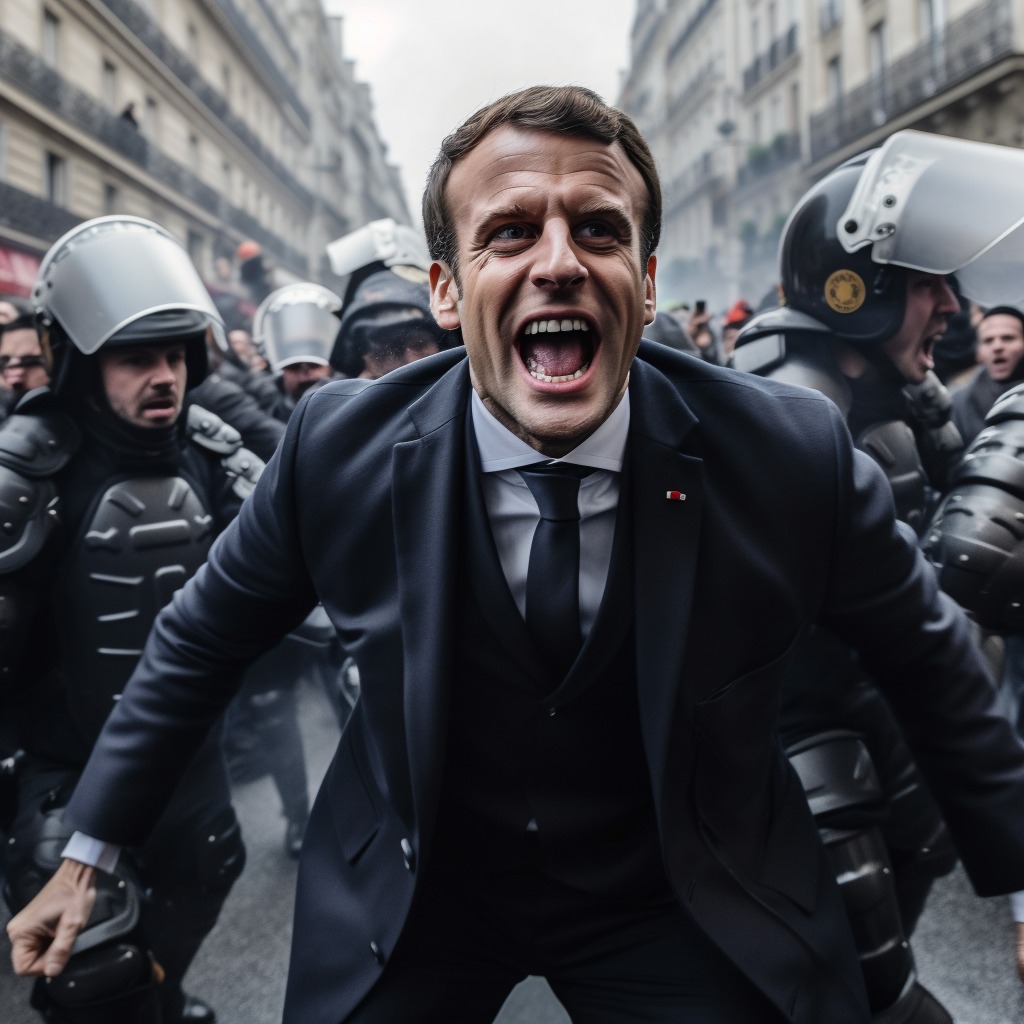 Adam Locke on X: "AI image of #Macron laughing in the burning streets of #Paris #Riots #AI https://t.co/uJ7qWANysk" / X