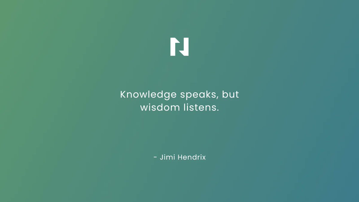 nspireapp's tweet photo. Knowledge speaks, but wisdom listens.
- Jimi Hendrix

#nspireapp #dailyquote #motivation #inspiration https://t.co/xddtS7E6uq