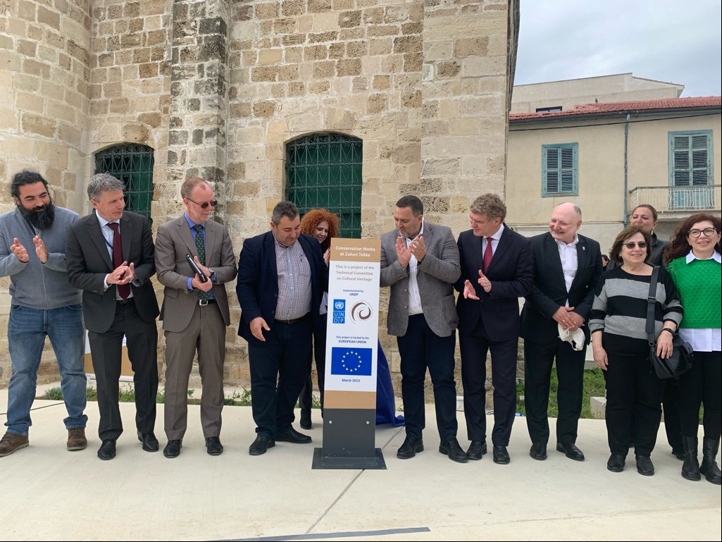 EU_MarioNava's tweet photo. Honoured to celebrate the completion of the 🇪🇺funded restoration works of the beautiful Zuburi/Zohouri Tekke in Larnaca. Thanks to the Technical Committee on Cultural Heritage &amp; @UNDPCY for preserving Cyprus’ rich cultural heritage and building bridges between the 2 communities. https://t.co/8mKyTMhKBK