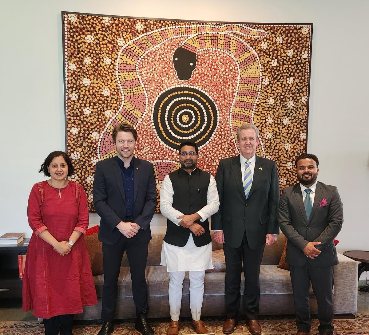 danishazadbjp's tweet photo. Pleasant meeting with the #High_Commissioner Mr. #Barry_O’Farrell, #Second_Secretary, (Political) Mr. #Jack_Taylor at
@AusHCIndia, New Delhi https://t.co/AzCGVh9RmM