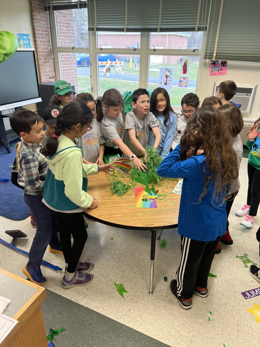 QRS_Smith's tweet photo. The silly leprechaun left us a huge mess and a map to find gold all over QRS but we didn’t catch him! Better luck next year! @QRCohn #qrspride https://t.co/FPNmItXtbG