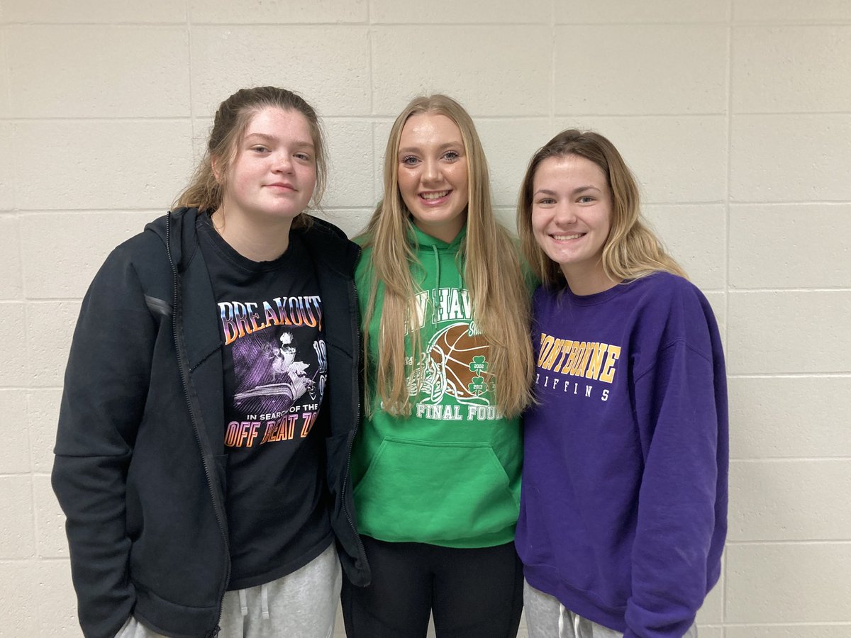 newhavensports's tweet photo. Congratulations to Alayna Lagemann (2nd team), Aubri Meyer (1st team), and Brenna Langenberg (district player of the year) for being named to the All-District basketball team! https://t.co/FOzkTmYjlV