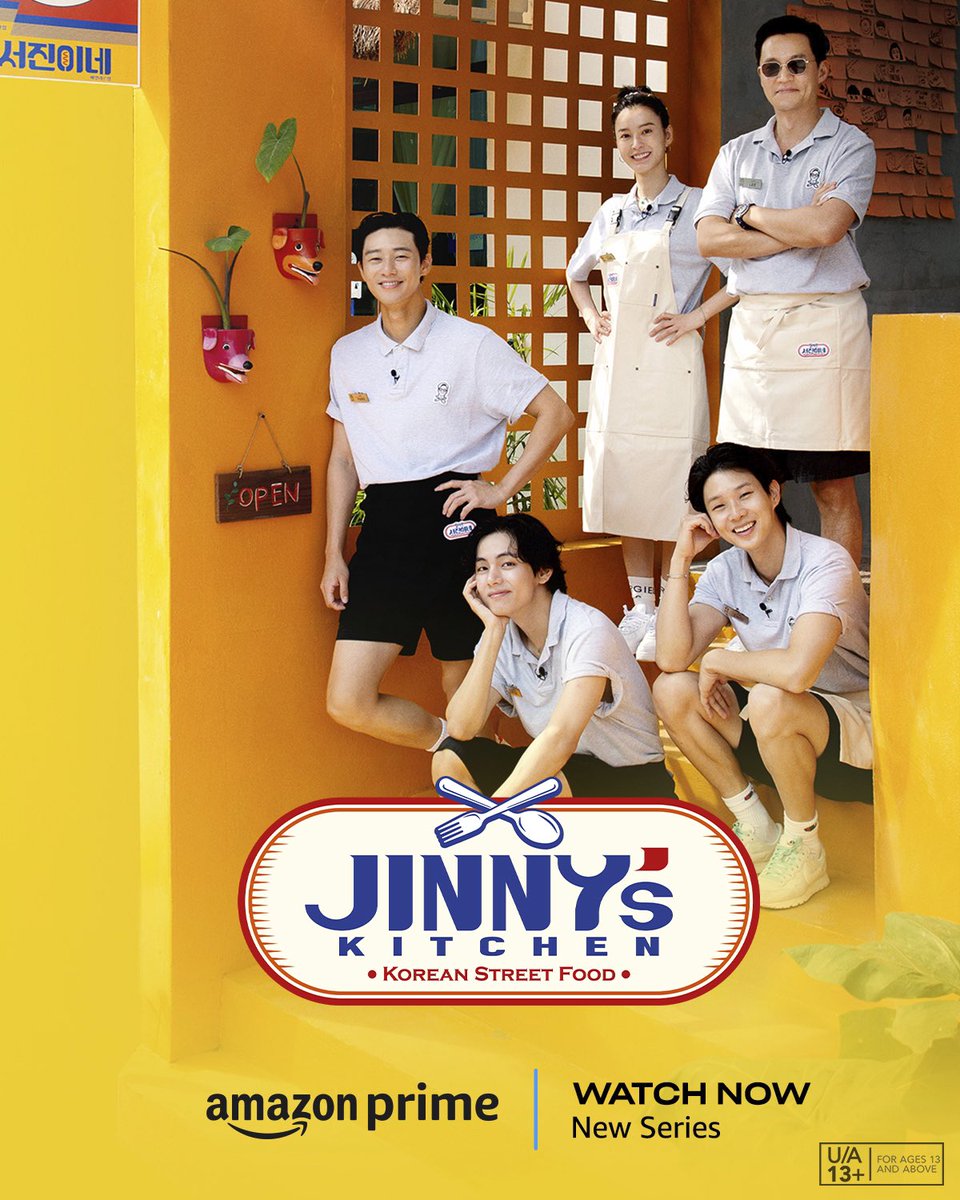 Seo Jin and team are here to satisfy all your cravings with their korean specialties made with love 💕 👩‍🍳 #JinnysKitchenOnPrime, watch now bit.ly/JinnysKitchenO… #KimTaeHyung #ParkSeoJoon #ChoiWooShik #JungYuMi #LeeSeoJin