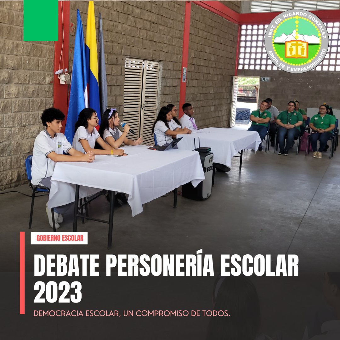 IERGVALLEDUPAR's tweet photo. ¡SI ELIGES DECIDES! DEMOCRACIA ESCOLAR, UN COMPROMISO DE TODOS.

El día de hoy se llevó a acabo nuestro debate con los candidatos a la personería estudiantil 2023 de la Institución Educativa Ricardo González. https://t.co/uEQproCuaT