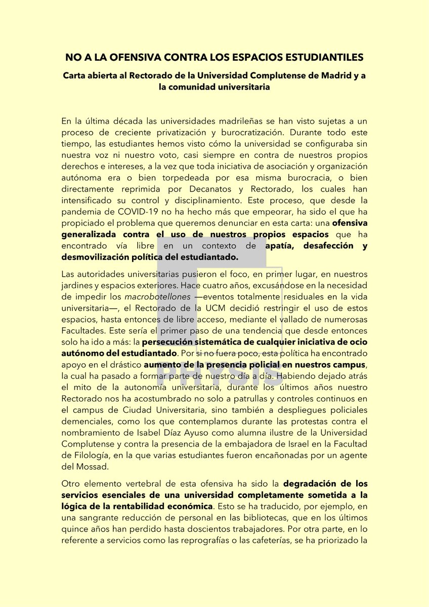 PhysisUCM's tweet photo. 🔴🗣️ ENCIERRO

Ha llegado el momento de poner fin a la ofensiva contra los espacios estudiantiles. Si no lo hacen ellos, lo haremos nosotras. 

📍Facultad de Filosofía UCM
📆 Jueves, 23 de marzo
🕐 Desde las 20h

Lee nuestro comunicado para saber más 📄⬇️ https://t.co/CeMFhrexjR