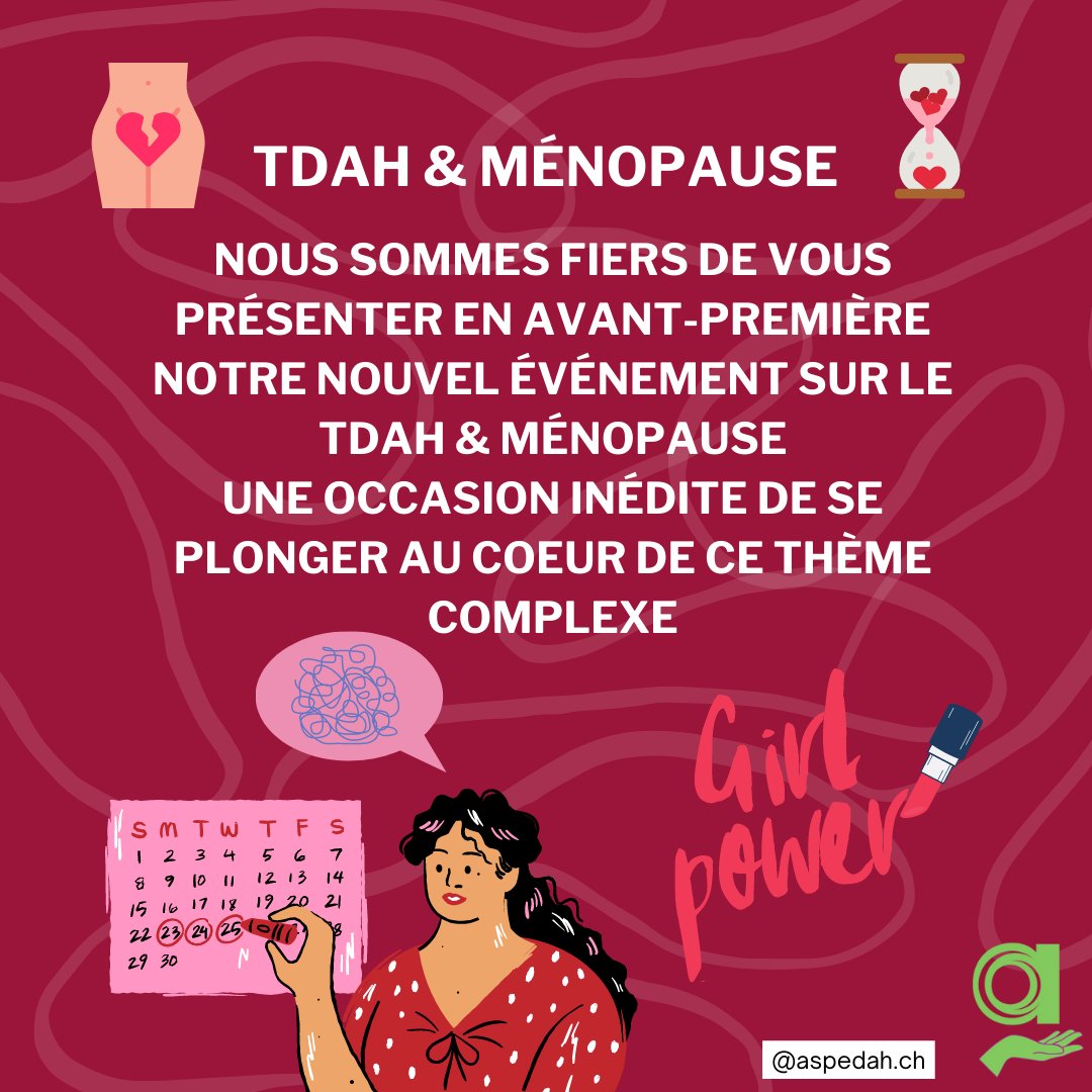 ASPEDAH1's tweet photo. TDAH &amp; MÉNOPAUSE 💄

Date de la conférence à paraitre bientôt sur notre site internet https://t.co/XC2nydwEAJ

#ménopause #tdah #tdahaufeminin #adhd #tdah #tdahadolescents #adhd #TDAH #adhdawareness #adhdparentingtips #tdahastuces #tdahadulto #syndrome #maladieinvisible https://t.co/1C3YHmqTGS