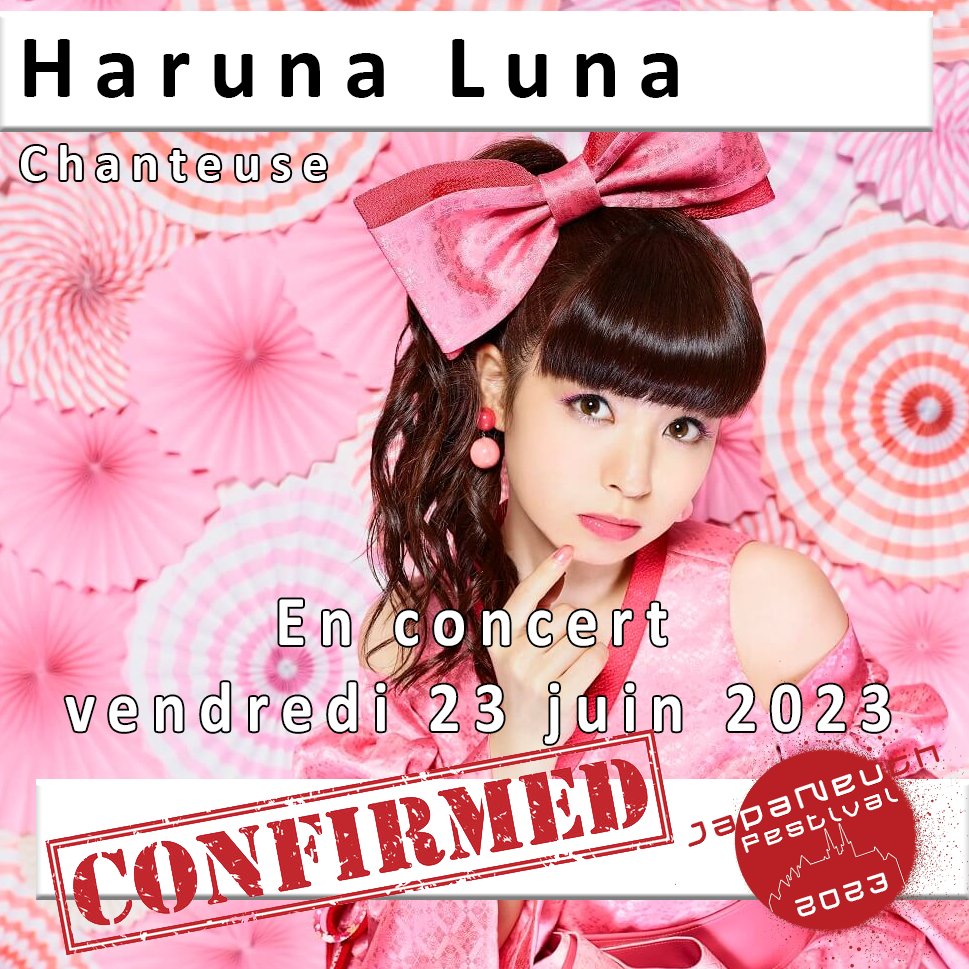 japaneuch's tweet photo. Nous avons le grand plaisir de recevoir vendredi 23 juin la chanteuse Haruna Luna pour son unique concert en Suisse ! 
Vous vous réjouissez ? Nous ouiiiiiiii !

#japaneuch #japaneuch2023 #concert #jpop #harunaluna #swordartonline #music #switzerland #neuchatel #manga #anime https://t.co/QkfF9NaXvo