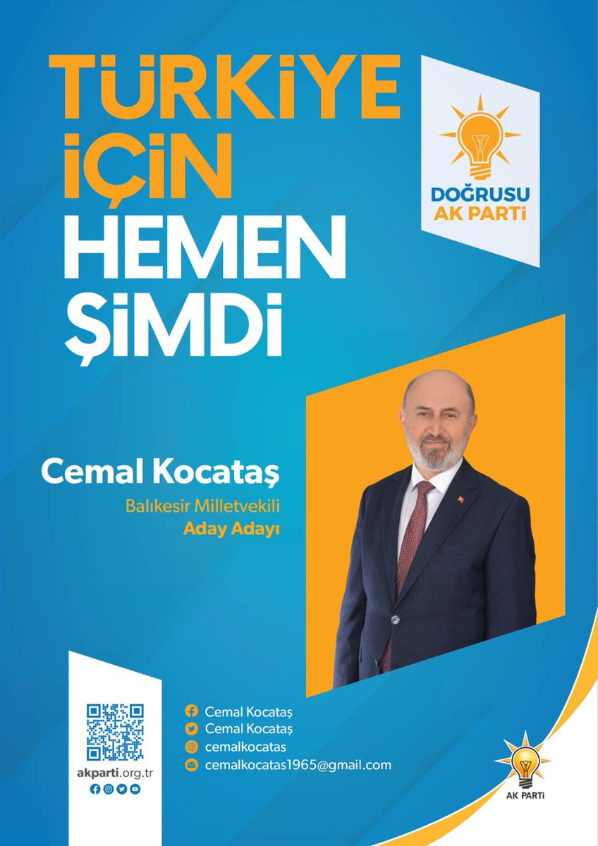 Cemal Kocataş AK Parti’den Milletvekili aday adayı..
buyuksehirhaber.net/cemal-kocatas-… 

<a href="/Akparti/">AK Parti</a> 
<a href="/BalikesirAk/">Ak Parti Balıkesir</a> 

#CemalKocataş #Milletvekiliadayadayı