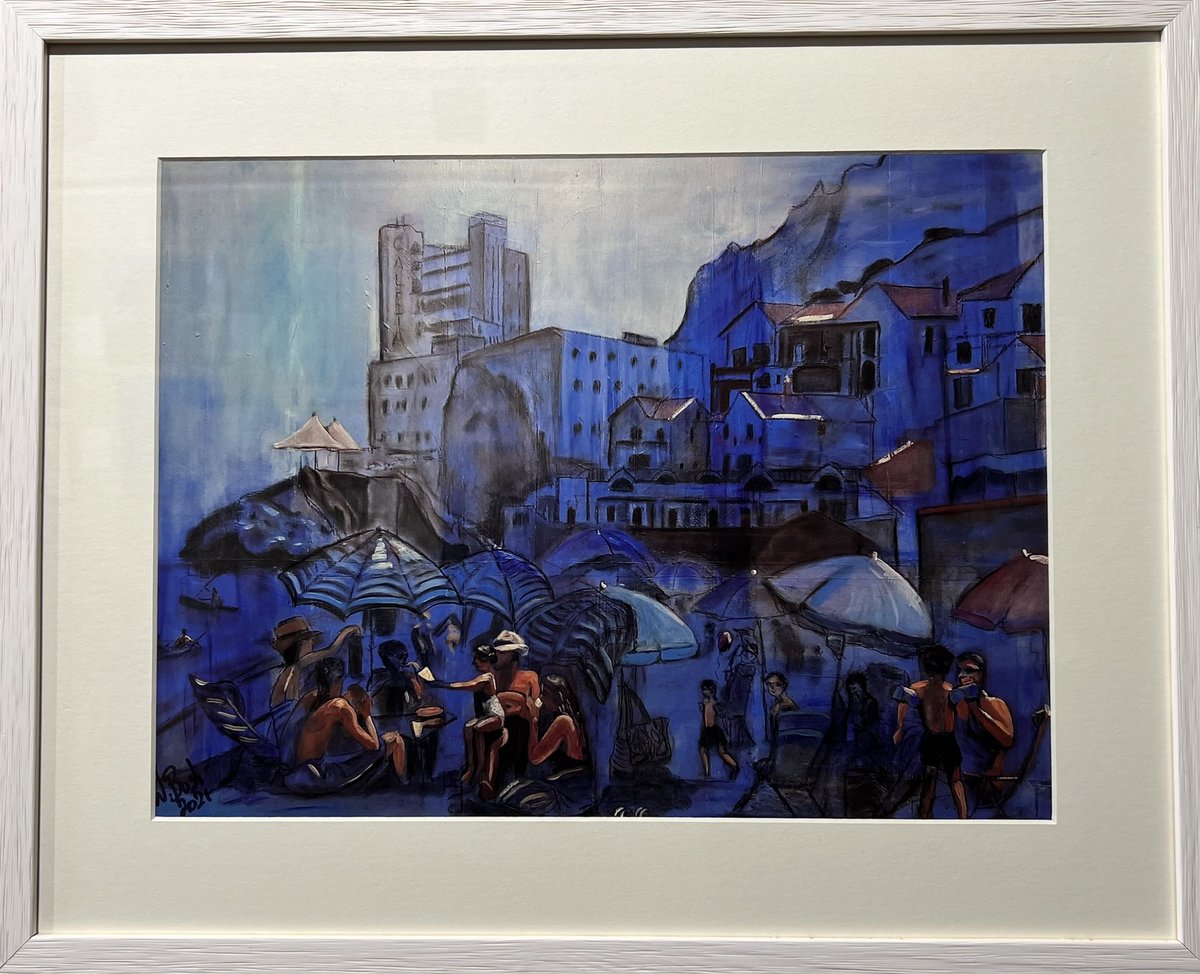 Great to see Wanda Bush’s art exhibition at the Casemates Fine Arts Gallery for a good cause. I have included my top 3 works. Clearly one that features a bicycle, Sandy Bay where I paddle from and Catalan Bay. Congratulations Wanda. #beach #bicycle #art #gibraltar