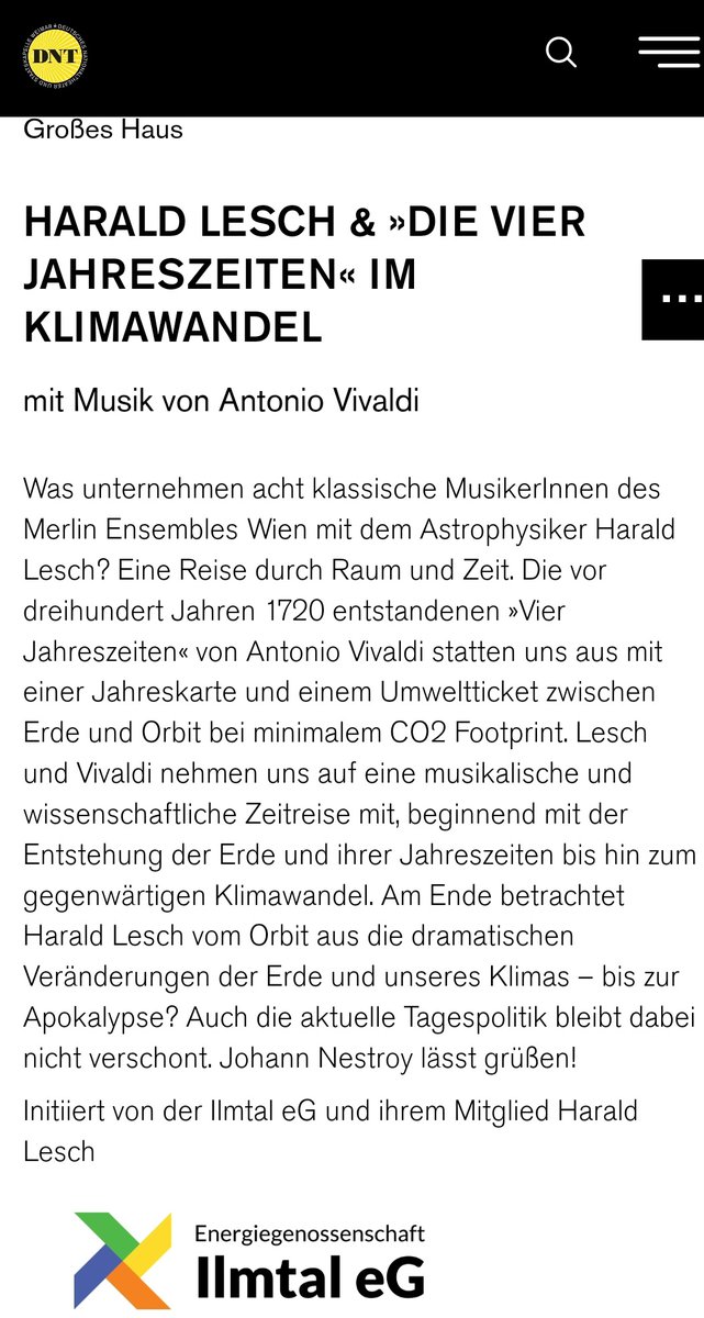 Das wird ein toller Abend mit @HaraldLesch_ heute im DNT Weimar. Danke an Ilmtal eG <a href="/matthiasgolle/">💚 @matthiasgolle</a> Ihr seid die Besten! ☺️