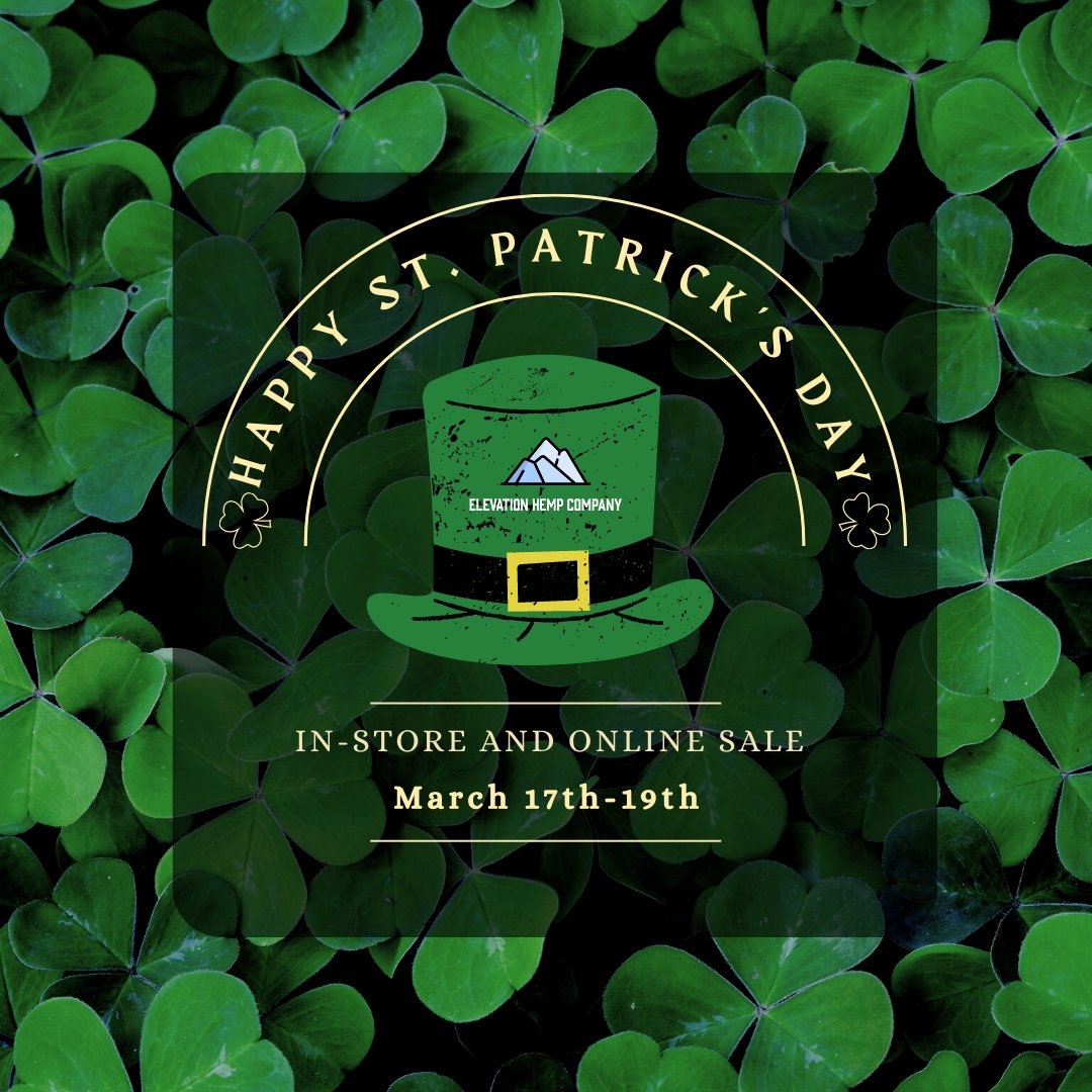 Happy St. Patricks Day!

Green is our favorite color so this day comes quite natural to us. 🍀

Come take advantage of our sale that is running thru Sunday!

#hemp #cbd #stpatricks #sale #raleigh #raleighnc #northcarolina