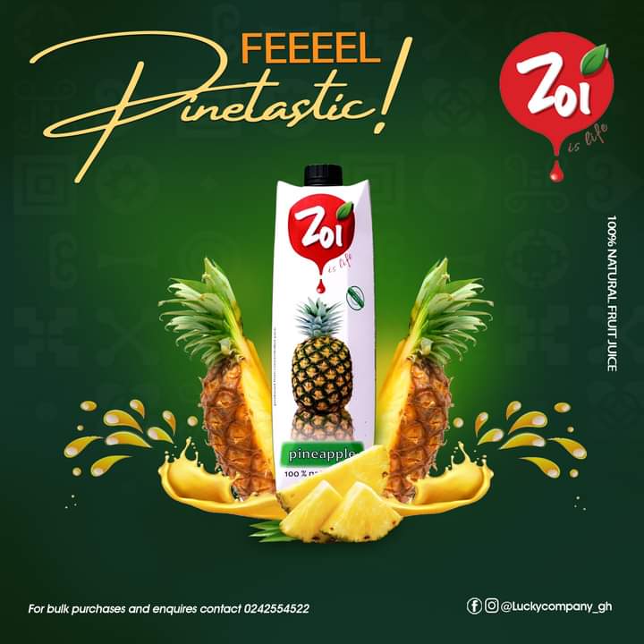 RockNRollCondom's tweet photo. Feel Pintastic this Weekend!

Enjoy the rich pineapple taste from the best natural fruit juice from Cyprus.

Get Zoinified today, and stay lit up into the weekend.

Available in all leading shops and supermarkets near you.
#GhanaMonth #LuckyDevelopmentGhana #ZoiJuice #ZoiGrapes https://t.co/IvTw0bevn2