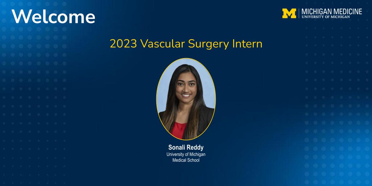 Our #GoBlueMatch resident for Vascular Surgery is: 🥁 Sonali Reddy Welcome! #Match2023 7/7