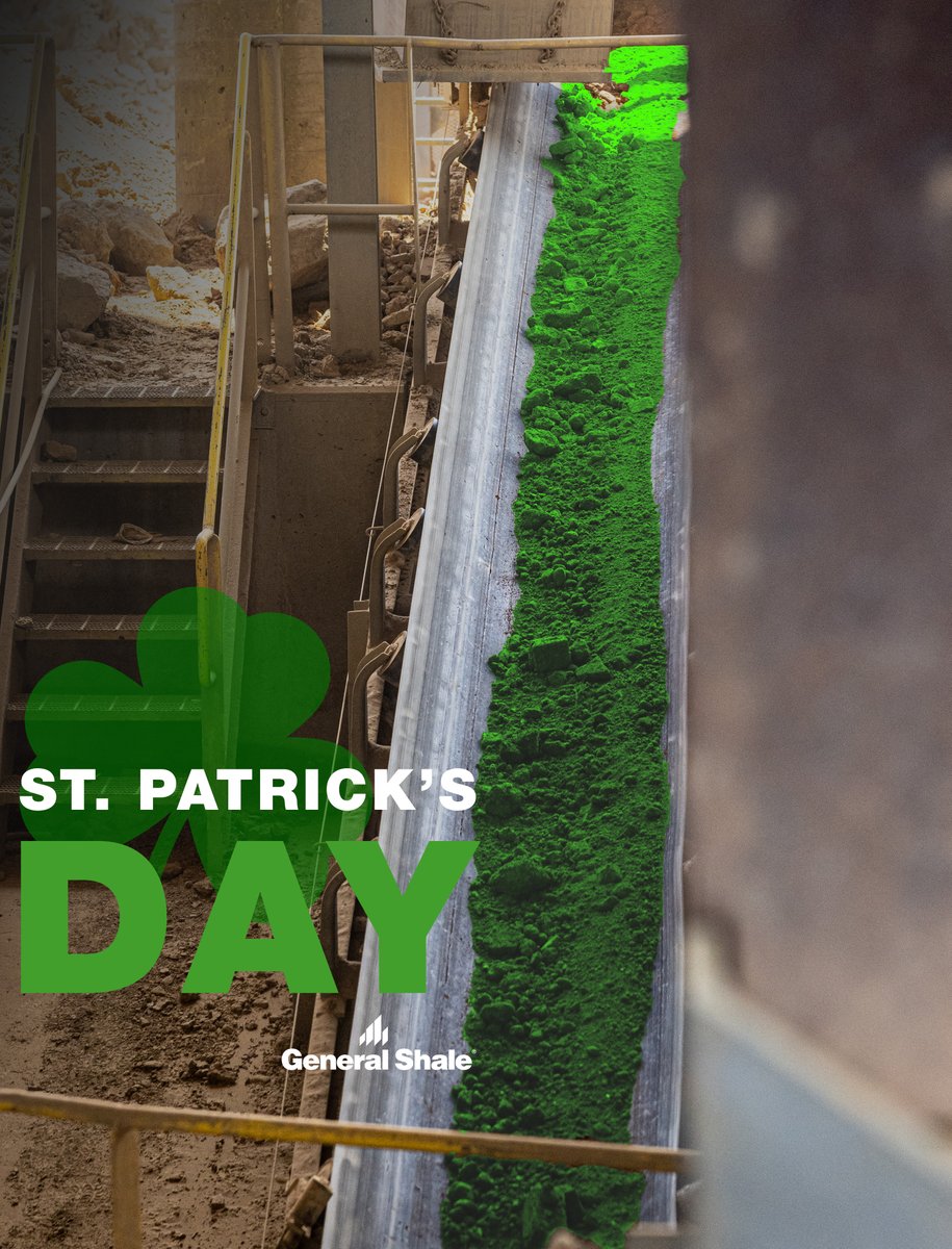 Happy St. Patrick’s Day! 🍀
Does having the greenest natural raw material save us from being pinched? 🤏🍀😉

#GeneralShale #StPatricksDay #BrickIndustry #Sustainability