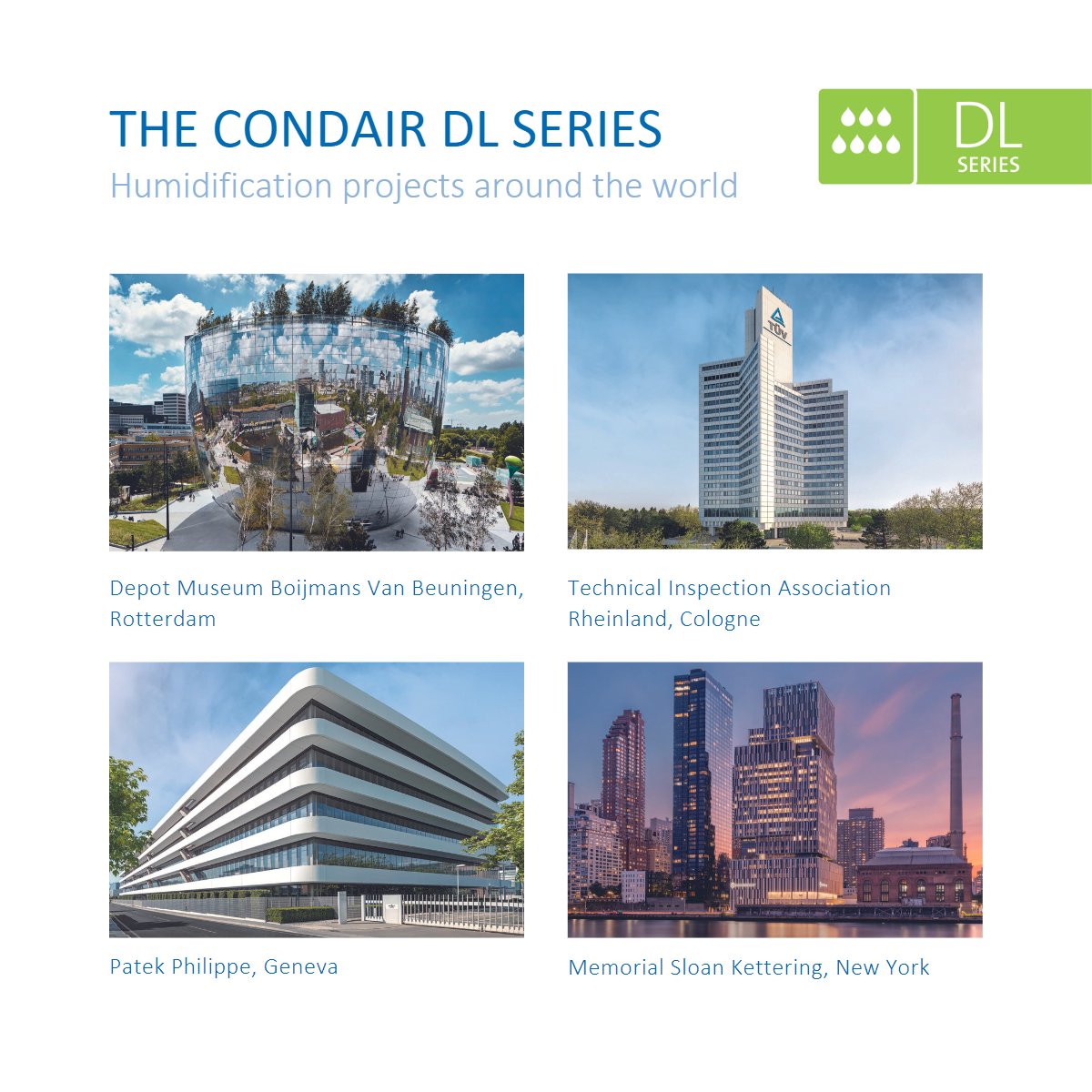 CondairUSACA's tweet photo. The unparalleled hygiene and innovation of the Condair DL Series Adiabatic Evaporative humidifier make it the obvious choice for some notable landmark buildings around the world.

Learn more about the DL Series: https://t.co/AXj8ZQHpiS

#HumidityForABetterLife #Condair #HVAC https://t.co/7UIL5rSq4z