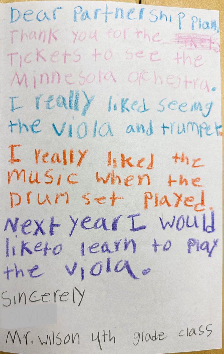 PartnershipPlan's tweet photo. Today we celebrate #FeelGoodFriday with thank you notes from our friends from Lily Lake Elementary. 
 #grantsinaction #music #inspiration https://t.co/ns0wHPTTb3