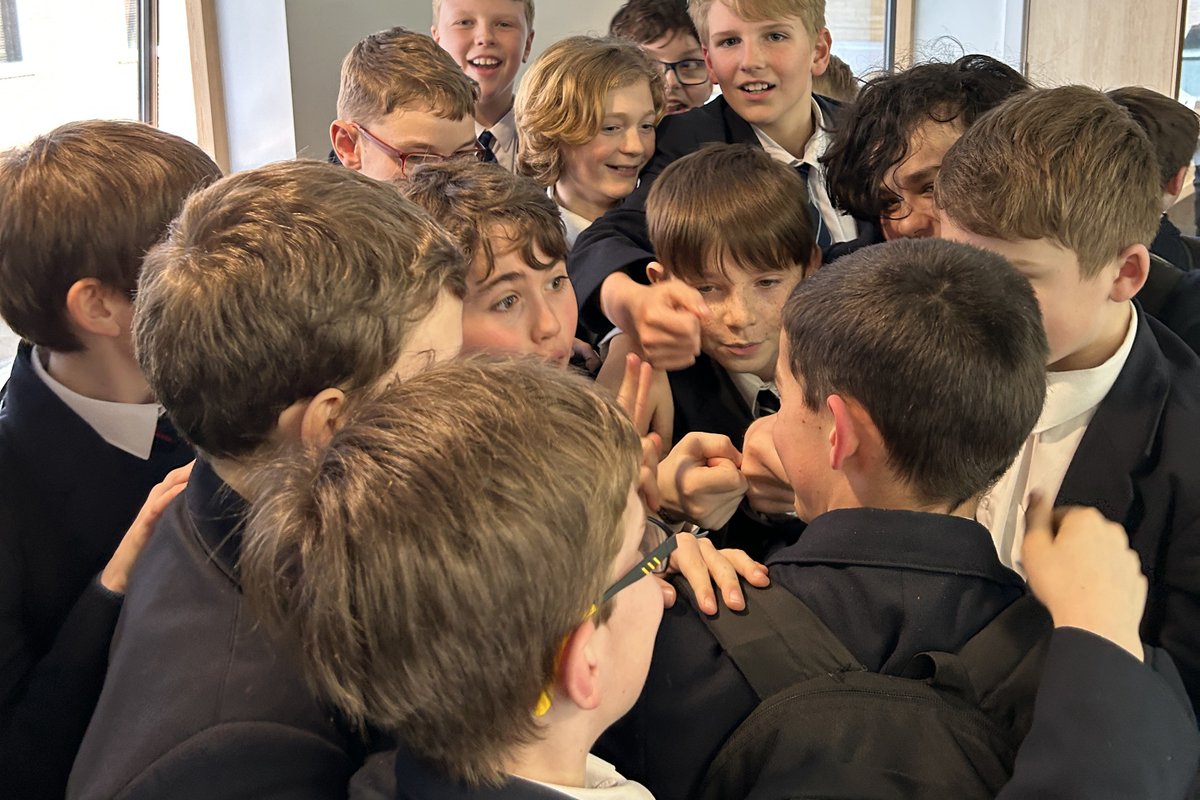 RGSGuildford's tweet photo. #RGSChess Jubilant scenes as RGSChess Junior Champion 2023 Sebastian is mobbed by his friends as he emerges after victory in a very tense and exciting final #RGSTogether https://t.co/7wdQ9MMFcv