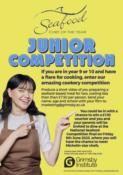 Did you know we are now running a Junior Seafood Competition for all Year 9 and Year 10 students? If you're a budding chef? Then this is a great opportunity for you! #opportunity #chefs #seafood