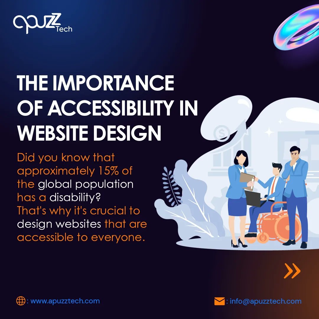 ApuzzTech's tweet image. 𝐀𝐜𝐜𝐞𝐬𝐬𝐢𝐛𝐢𝐥𝐢𝐭𝐲 isn't just a box to check - it's a mindset. ✔️🚀

Want to make sure your website is accessible to everyone, regardless of their abilities or disabilities? @apuzztech has you covered!

#WebAccessibility #apuzztech #AccessibilityMatters #InclusiveDesign