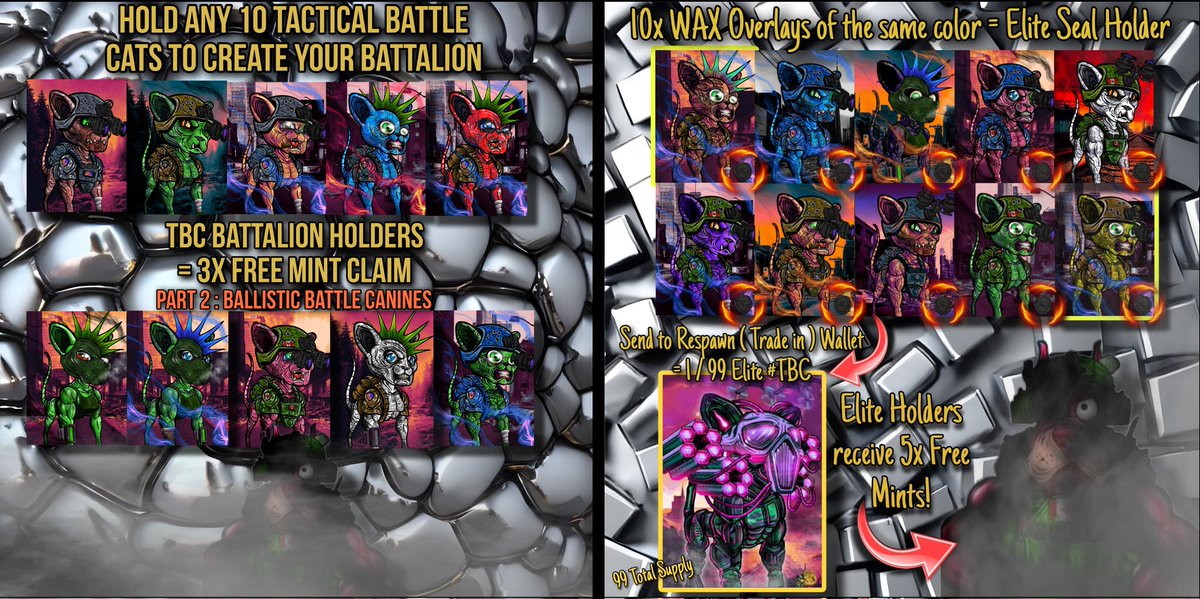 markie_adap11's tweet photo. Look how beautiful art is this all you have to do is just collect 10 × of the same color wax seal and you can create This ELite Tactical battle cats, to know more about the project you can check and mint here 👇LFG
https://t.co/aqSts1k3Ok
@ArtofNickTaylor
#ANT #TBC #BetheChance https://t.co/PowNZl61TN